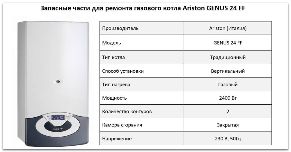 Купить запчасти Ariston GENUS 24 FF в Краснодаре