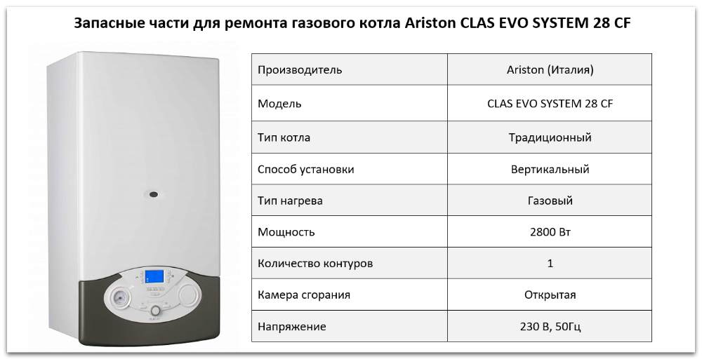 Купить запчасти Ariston CLAS EVO SYSTEM 28 CF в Краснодаре