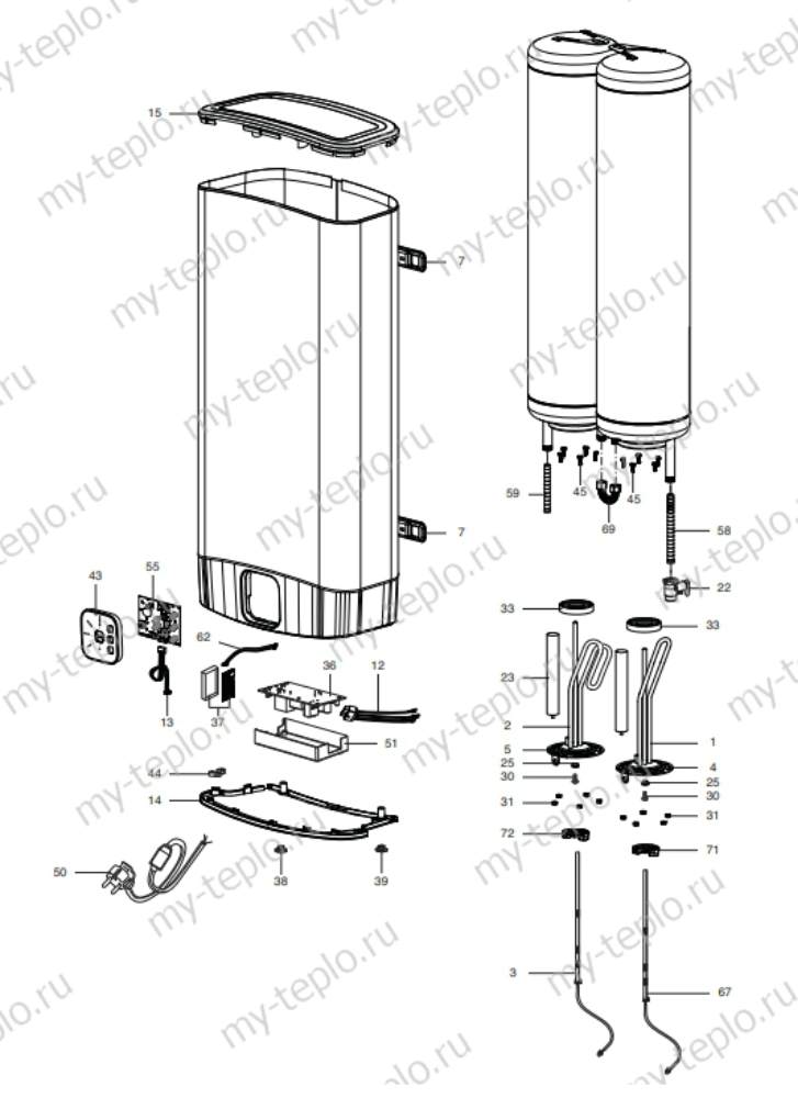 Запчасти Ariston ABS VLS EVO WIFI INOX PW 50 купить в Краснодаре