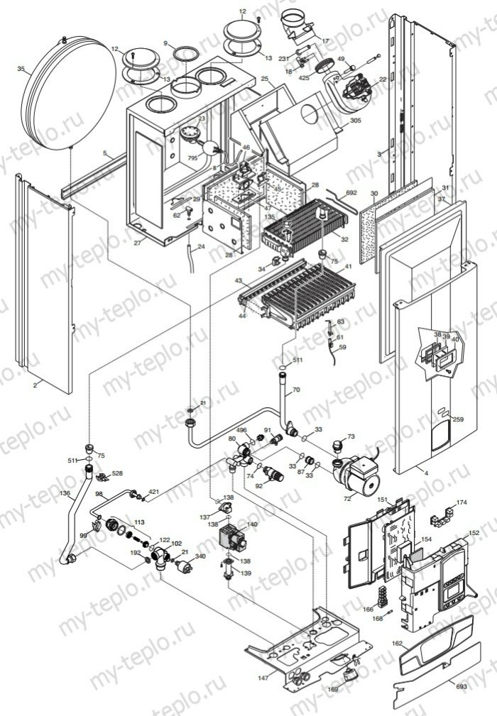 Запчасти Baxi ECOFOUR 1.14F купить в Краснодаре