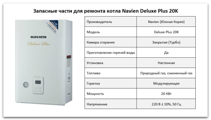 Купить запчасти Navien Deluxe Plus 20K в Краснодаре